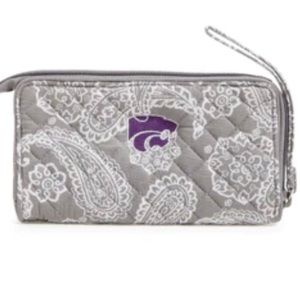 🆕 Vera Bradley Kansas State K-State Wildcat Collegiate RFID Front Zip Wristlet